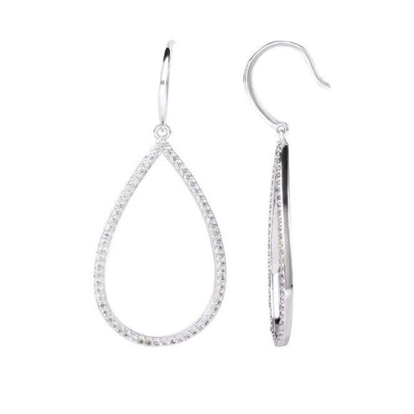 Believe By Brilliance Large Fine Silver Plated Hoop Earrings New With Box - Picture 2 of 6